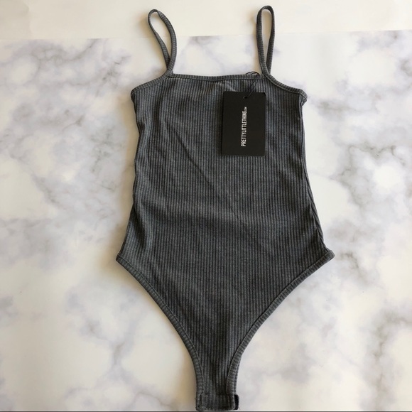 PrettyLittleThing Tops - Pretty Little Thing Ribbed Square Neck Bodysuit